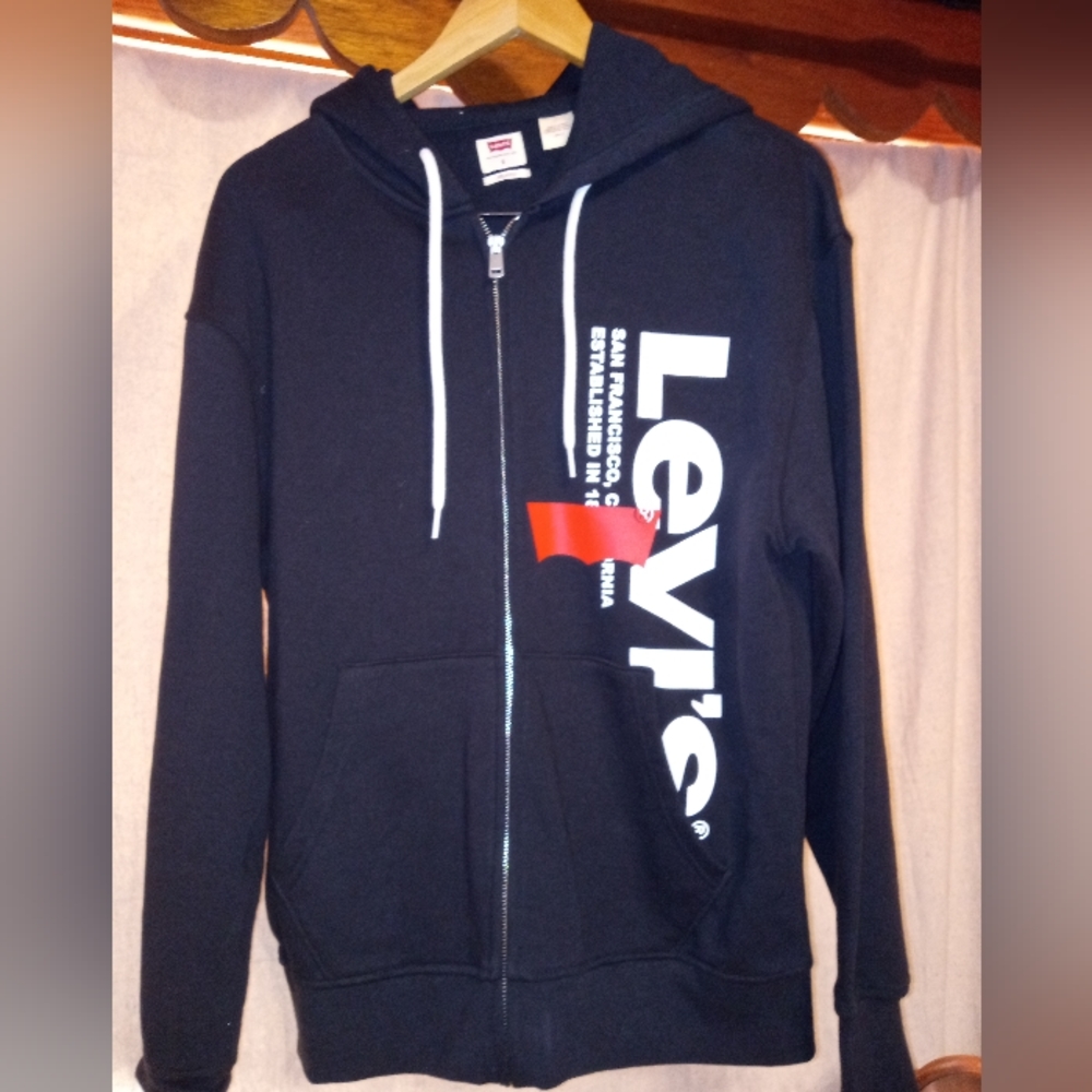 Levi's zip up hoodie navy blue small
